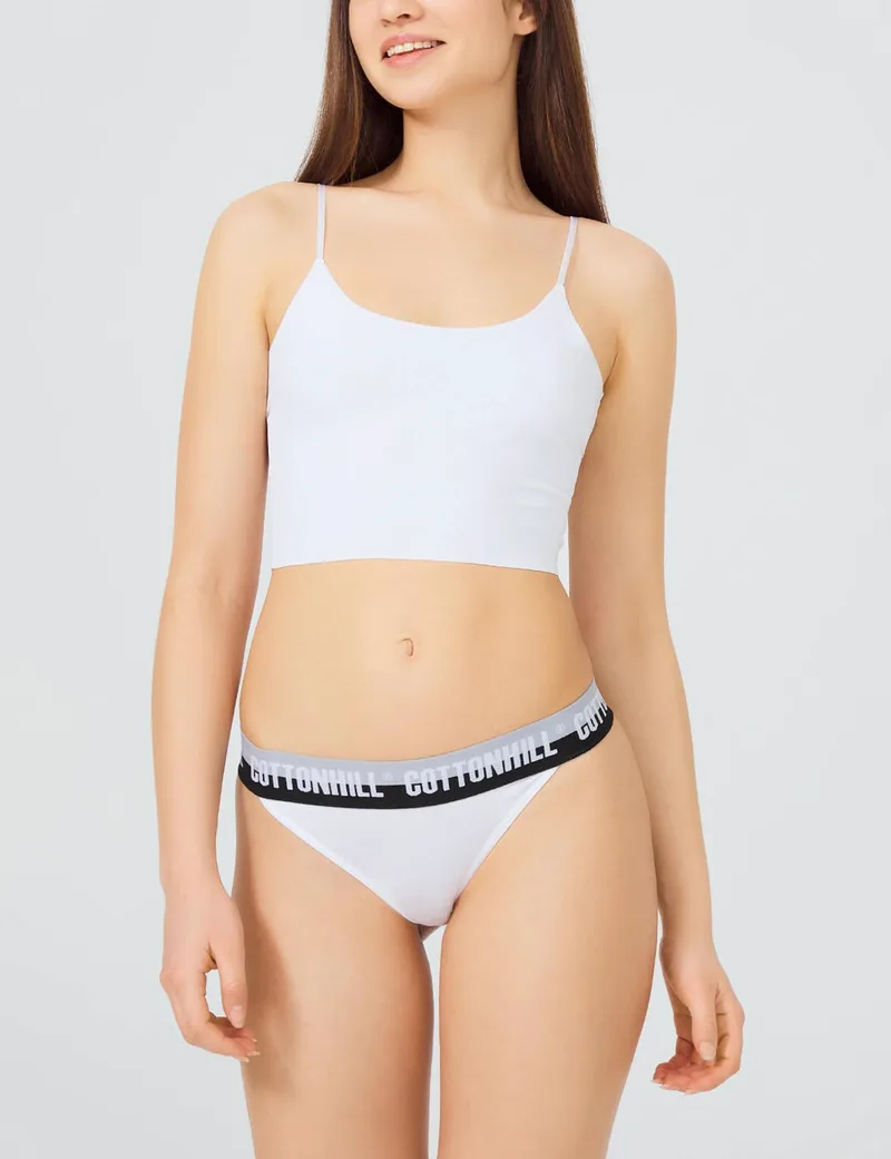 Cottonhill γυναικείο λευκό βαμβακερό εσώρουχο String CH0902K