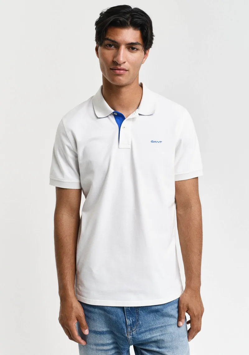 GANT Piqué Polo Μπλούζα της σειράς Contrast - 2062026 113 Eggshell