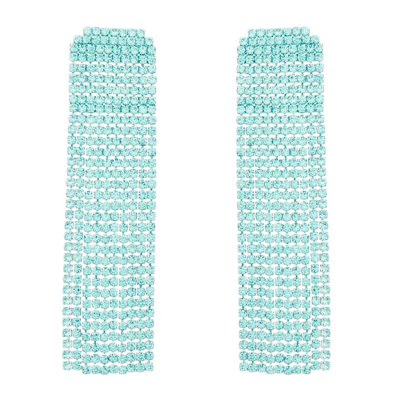 glam strass σκουλαρίκια Rain τυρκουάζ