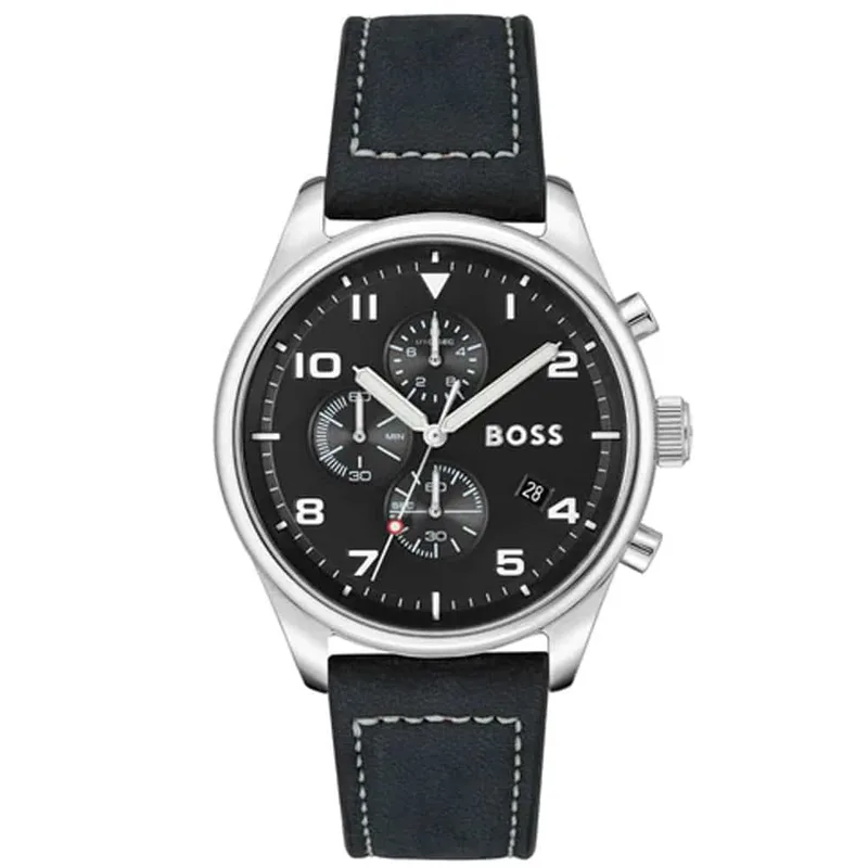 HUGO BOSS Chronograph Black Leather Strap 1513987