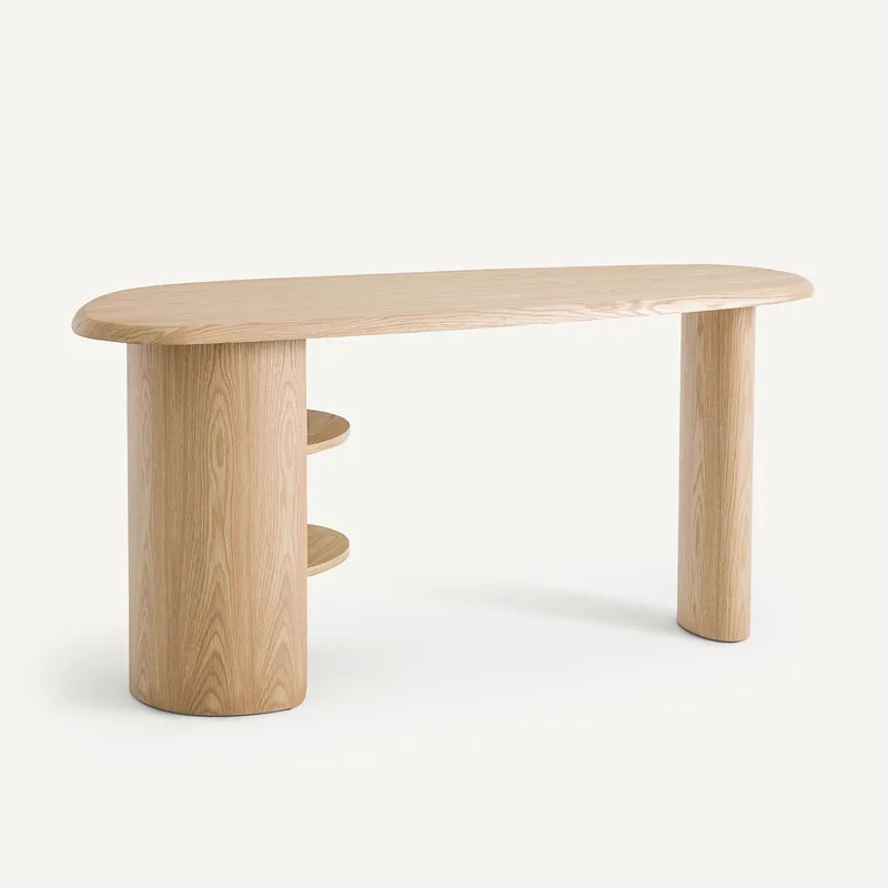 Γραφείο με επιφάνεια από ξύλο δρυ Μ75xΠ160xΥ65cm