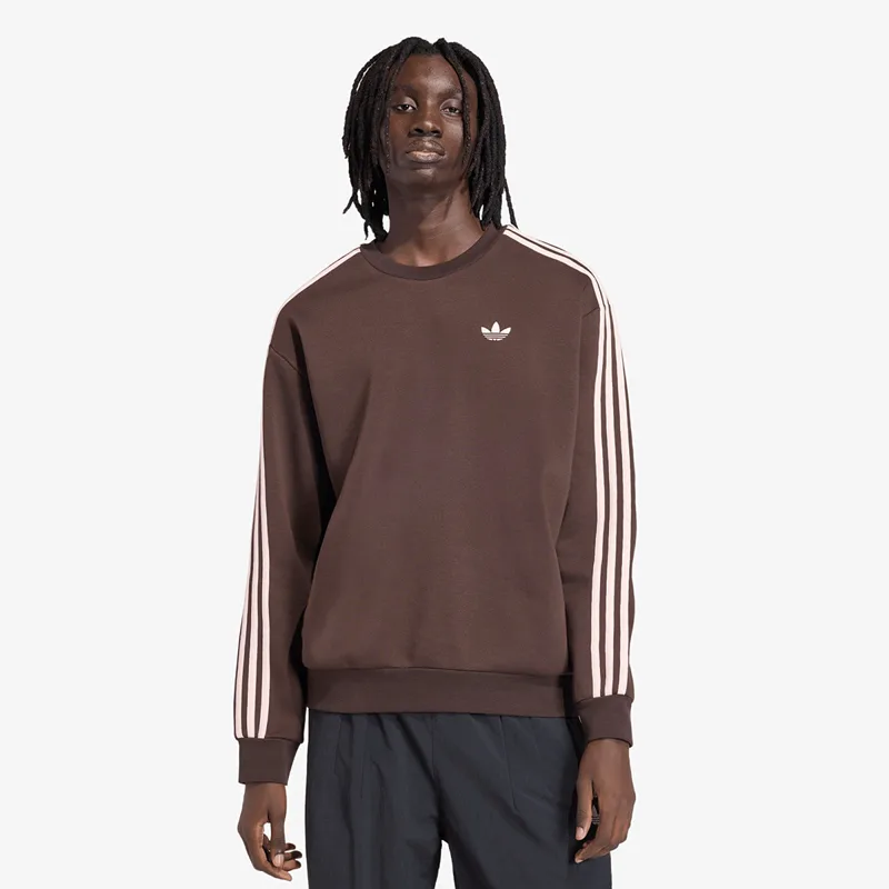 Φούτερ adidas Adicolor 3-Stripes Oversized Crewneck Aurora Coffee/ Sandy Ροζ XL
