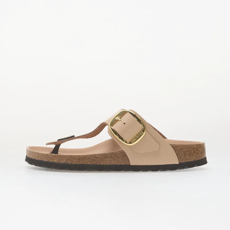 Sneakers Birkenstock Gizeh Big Buckle Natural Leather Patent Women High-Shine New Μπεζ EUR 41