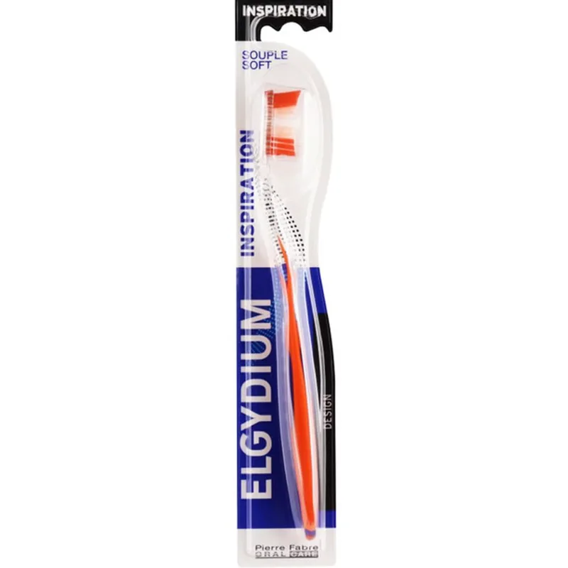 Elgydium Inspiration Soft Χειροκίνητη Μαλακή Οδοντόβουρτσα για Άνετο Καθαρισμό & στα πιο Δύσκολα Σημεία 1 Τεμάχιο - Πορτοκαλί