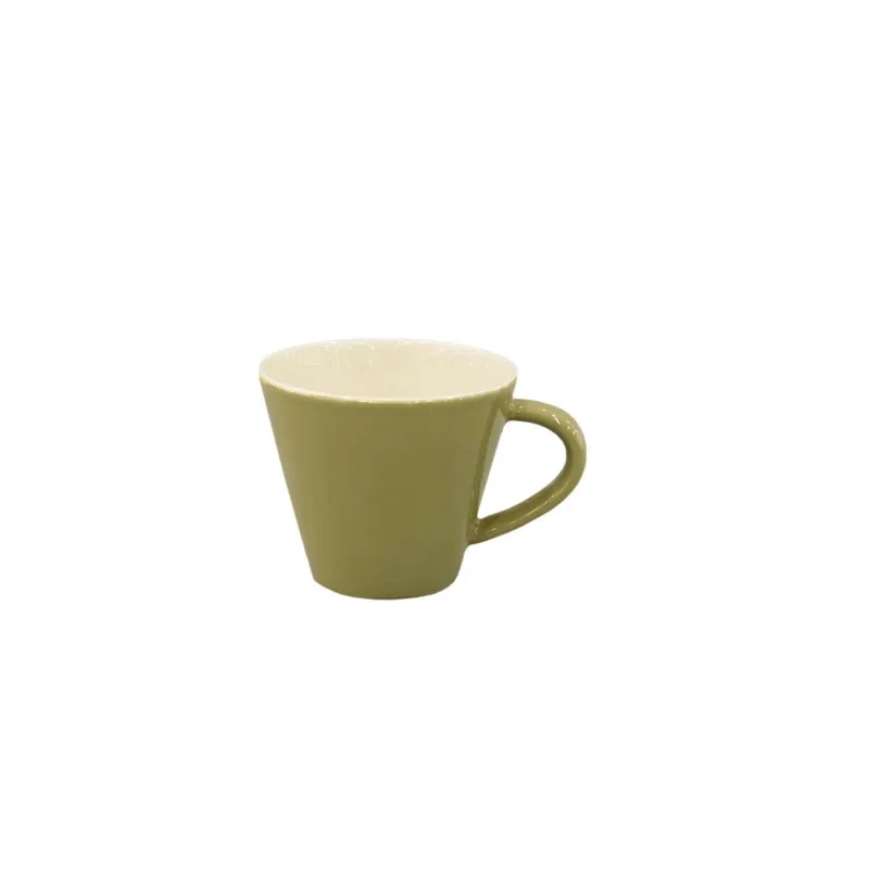 Φλυτζάνι Cappuccino Πορσελάνης Λαδί Firenze Art Et Lumiere 280ml 06729 (Σετ 2 Τεμάχια) (Υλικό: Πορσελάνη, Χρώμα: Λαδί) - Art Et Lumiere - lumiere_06729