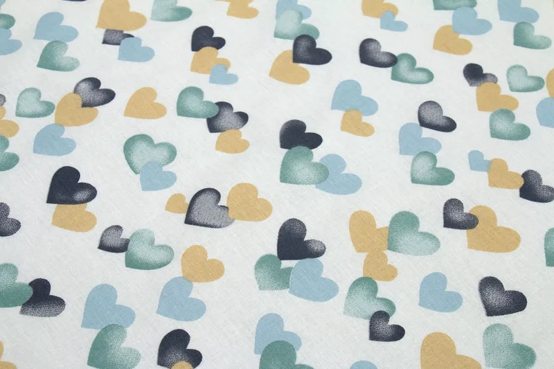 Πάνα Χασές Βαμβακερή Bebe 80x80εκ. Hearts 11 Grey-Green DIMcol (Ύφασμα: Βαμβάκι 100%, Χρώμα: Γκρι) - DimCol - 1914513607801188