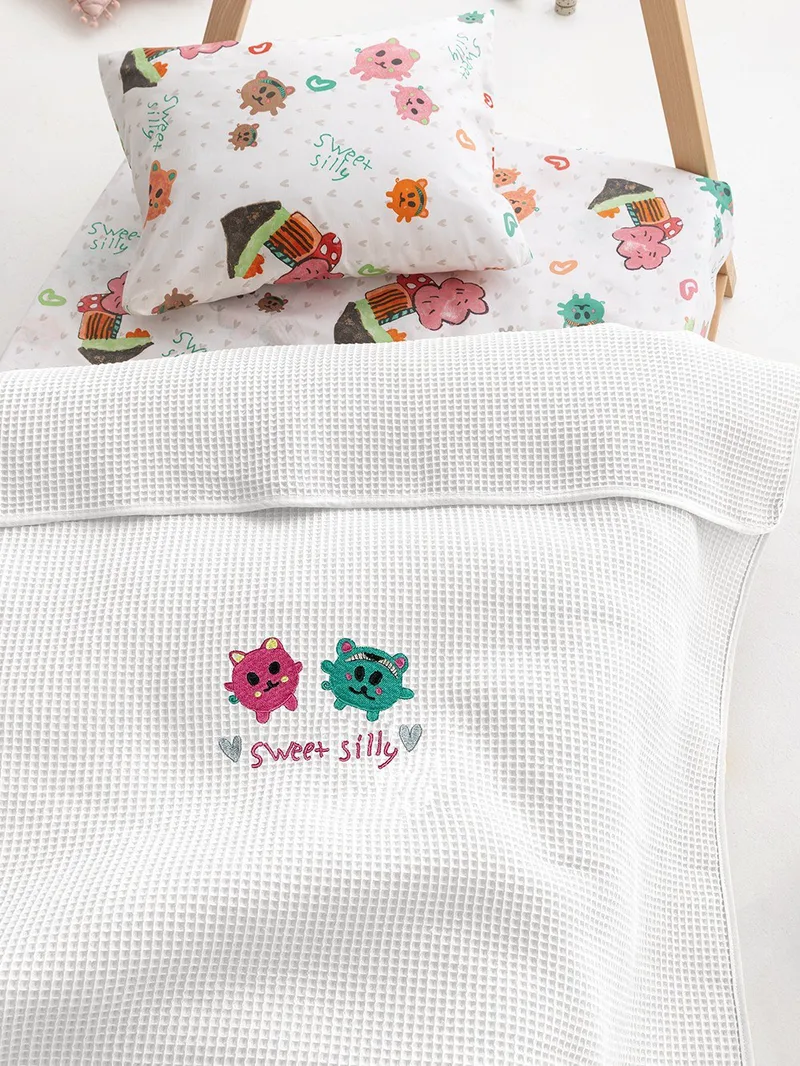 Κουβέρτα Πικέ Αγκαλιάς Palamaiki Baby Blankets 80X110 Candy/2 White