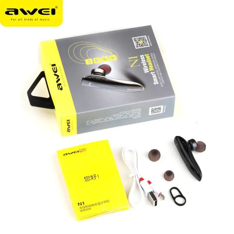Ακουστικό Bluetooth Handsfree In-ear Awei N1 Γκρι