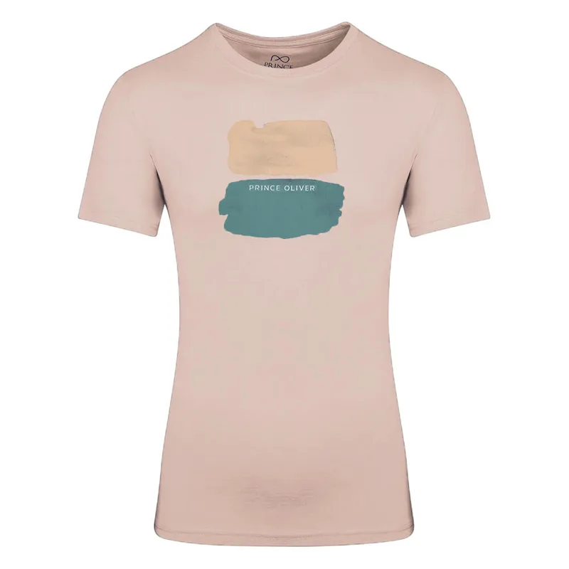 Prince Oliver T-Shirt Σομόν Round Neck 100% Cotton (Modern Fit)