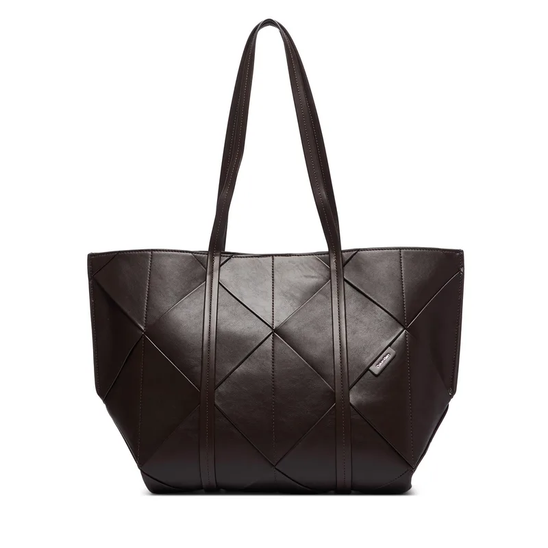 Τσάντα Calvin Klein Woven Medium Carryall LV04F3548G Καφέ