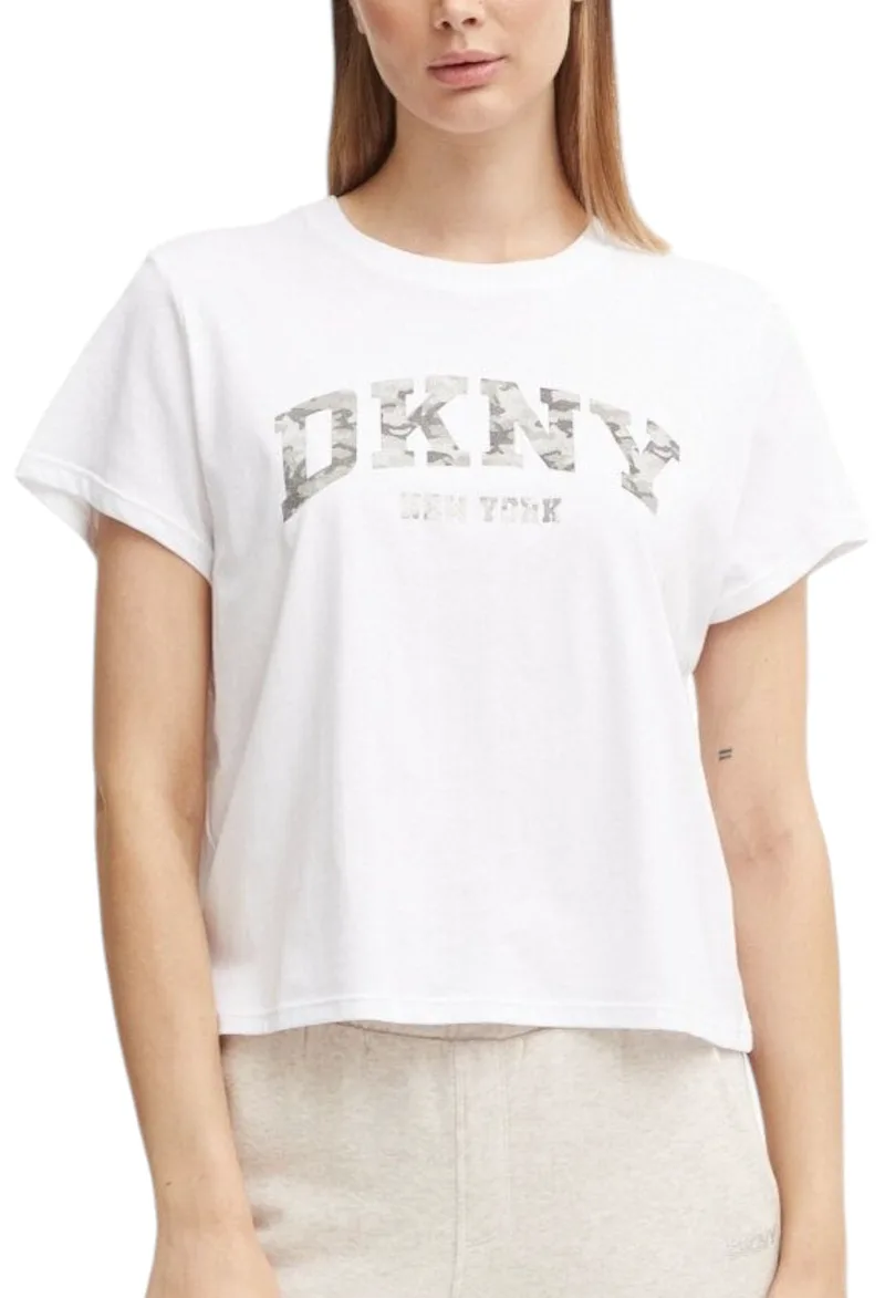 Μπλούζα Κοντομάνικη DKNY Camo Printed Logo DP4T9991-WHT-WHITE Γυναικείο