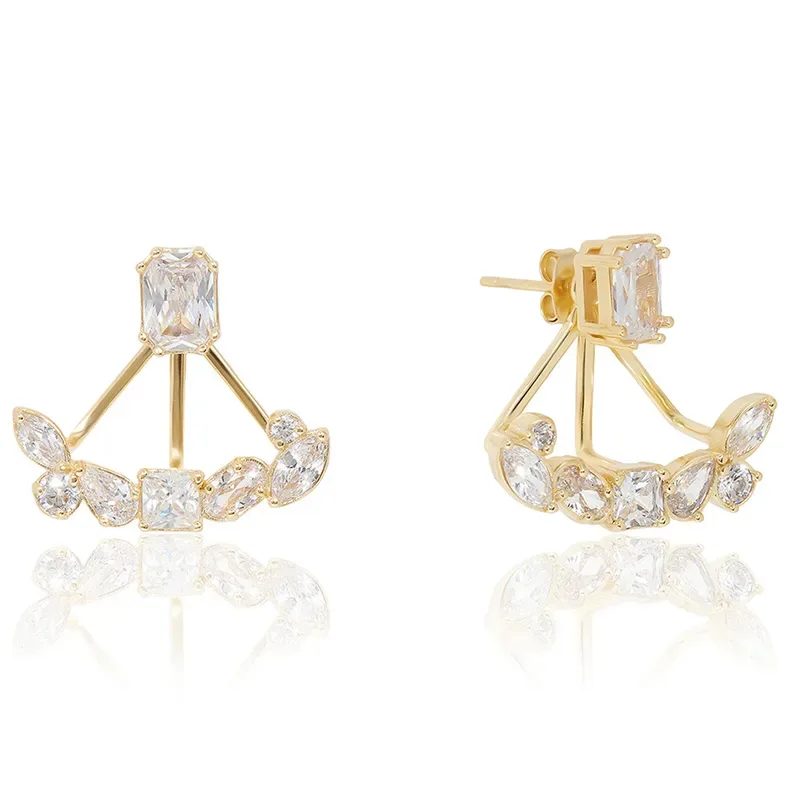 Επίχρυσα σκουλαρίκια JCOU Multi Stone 925 JW909G4-02 JW909G4-02 Ασήμι