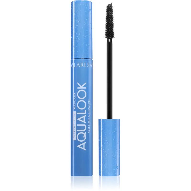 Claresa Aqualook Waterproof Mascara αδιάβροχη μάσκαρα για επιμήκυνση των βλεφαρίδων απόχρωση Black 8 γρ