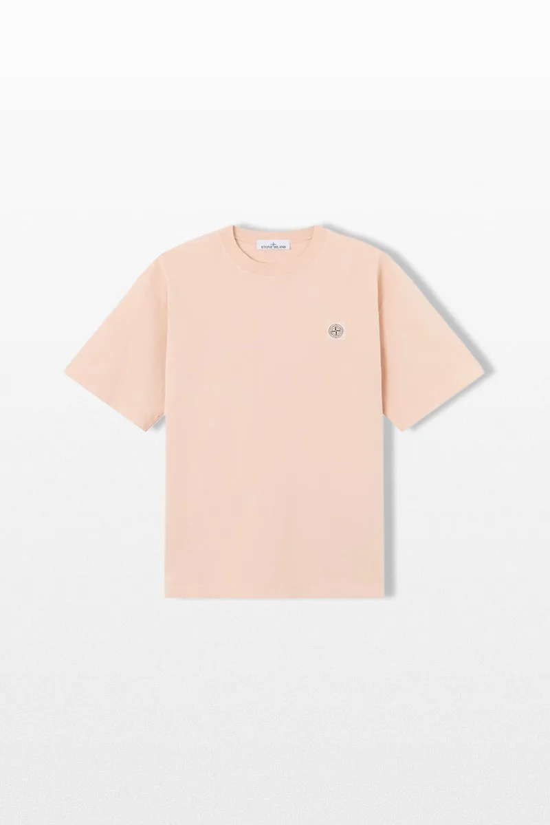 STONE ISLAND Ανδρικό Ροζ Regular Fit T-Shirt