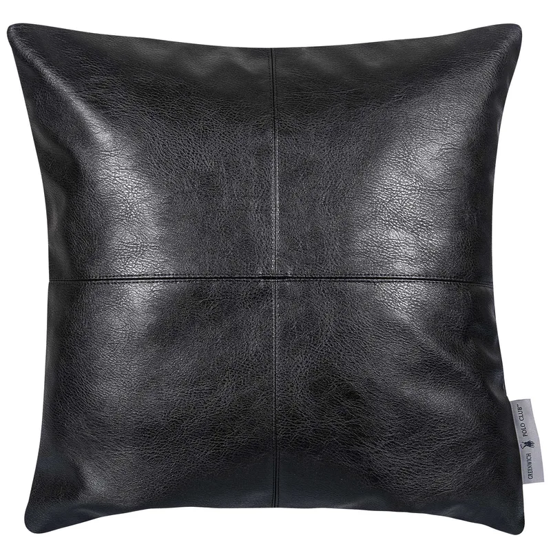 Διακοσμητικό Μαξιλάρι Faux Leather 45x45εκ. Essential 3983 Black Greenwich Polo Club (Χρώμα: Μαύρο, Ύφασμα: Faux Leather) - Greenwich Polo Club - 233645453983