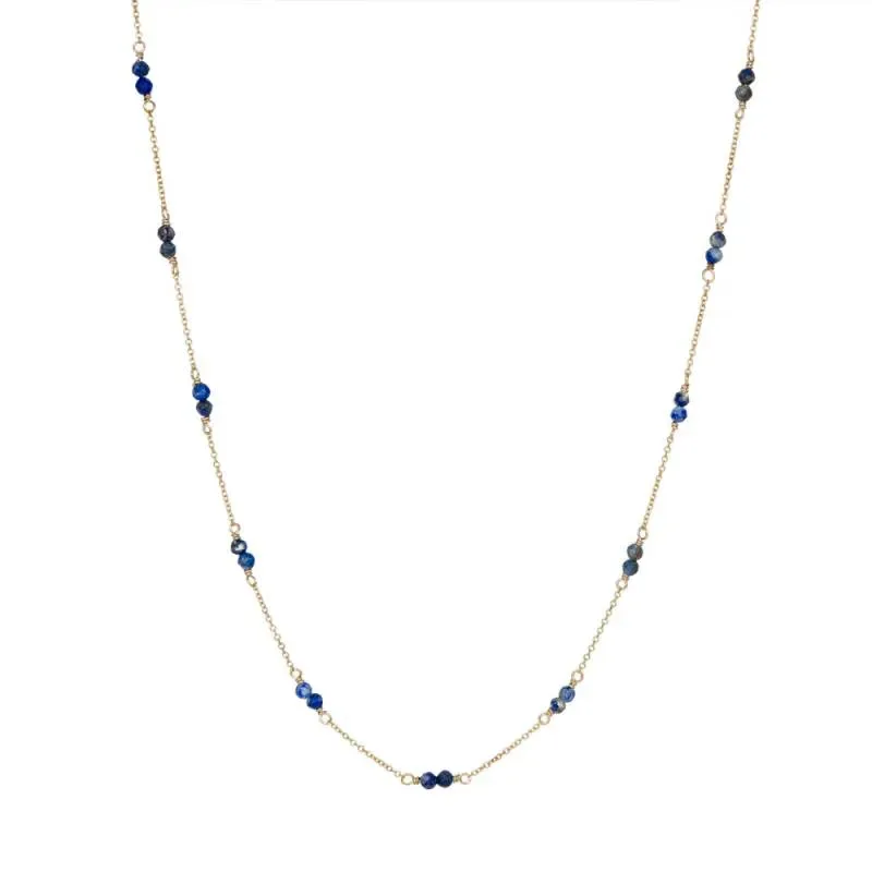 Χρυσό γυναικείο κολιέ Κ14 Lapis Lazuli 046271 046271 Χρυσός 14 Καράτια