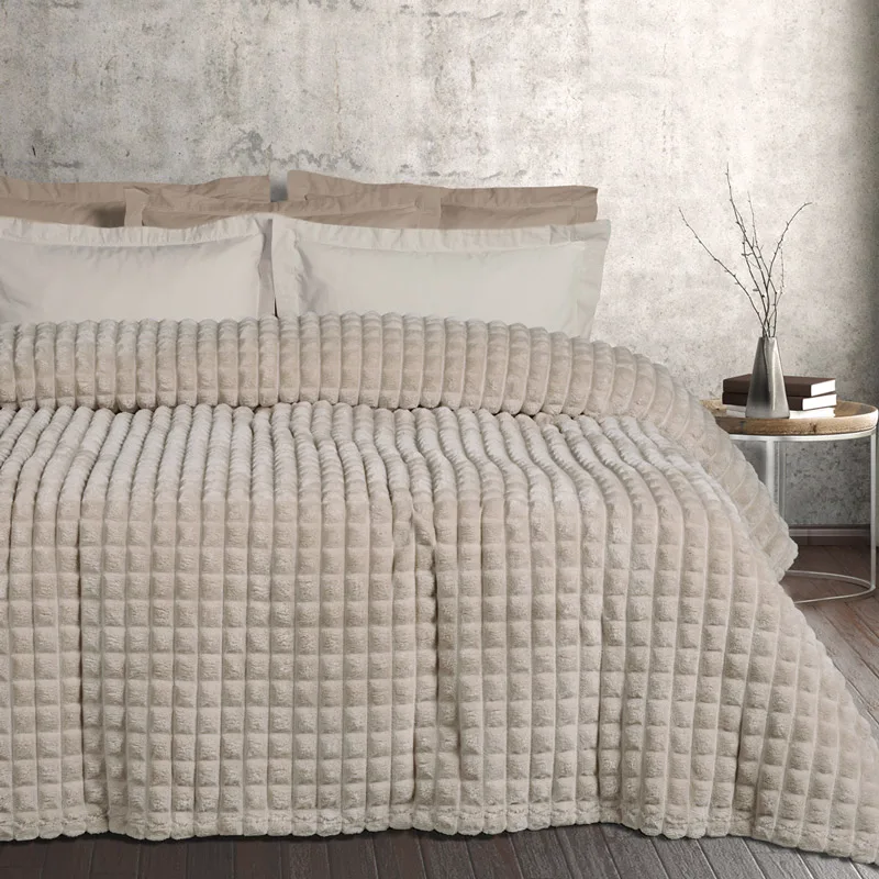 Κουβέρτα Fleece Υπέρδιπλη 220x240 Das Home 1357 Taupe 220x240
