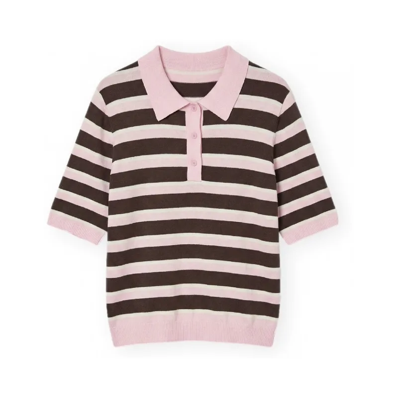 Πόλο με κοντά μανίκια Aware Polo Oline - Parfait Pink/Sugar Swizz