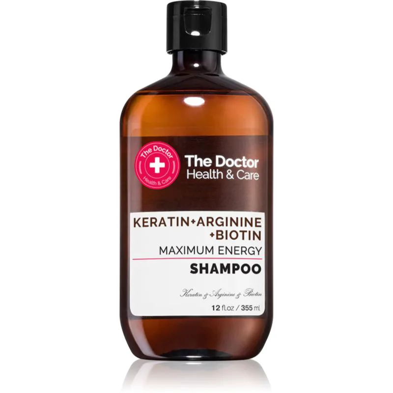 The Doctor Keratin + Arginine + Biotin Maximum Energy σαμπουάν κερατίνης για την ενίσχυση και λάμψη μαλλιών 355 ml