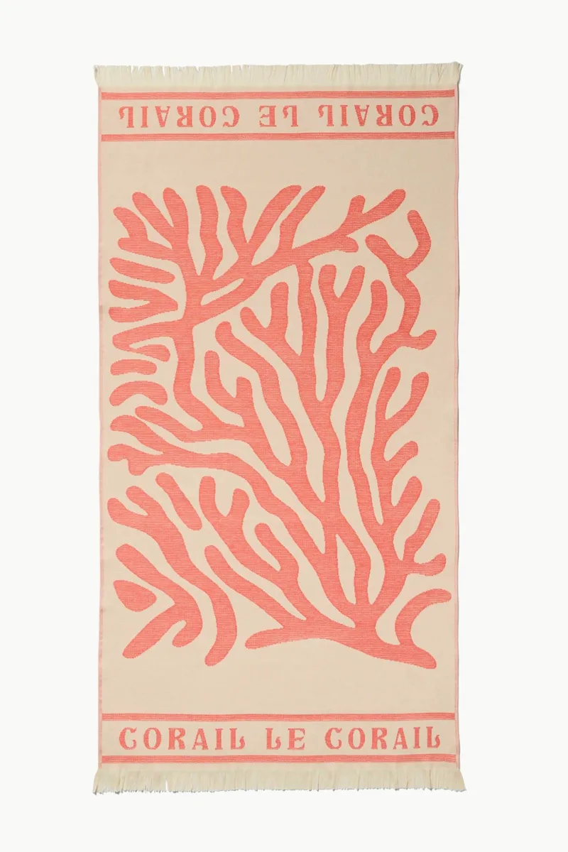 Coincasa unisex πετσέτα θαλάσσης jacquard 86 x 170 cm - 006816315 Κοραλί