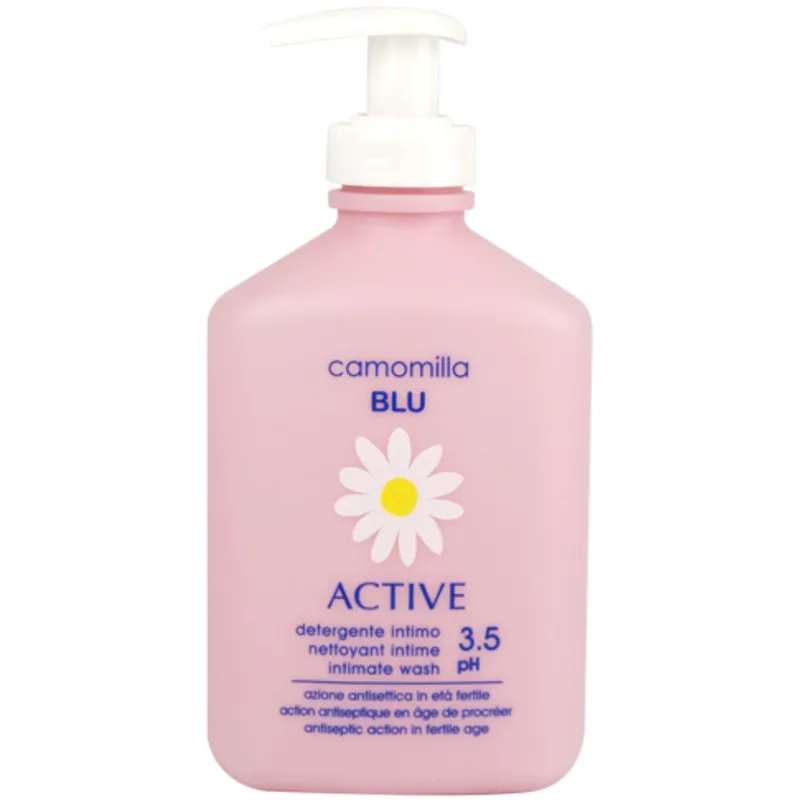 Camomilla Μπλε Active Intimate Wash Απαλή Λοσιόν που Προάγει την Κολπική Ισορροπία της Ευαίσθητης Περιοχής με Αντλία 300ml