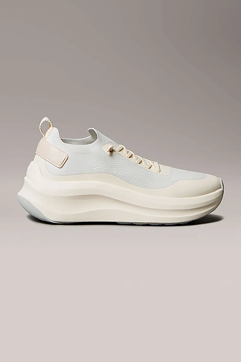 Calvin Klein Jeans γυναικεία sneakers με λογότυπο "Chunky Runner Laceup" - YW0YW02033 Μπεζ