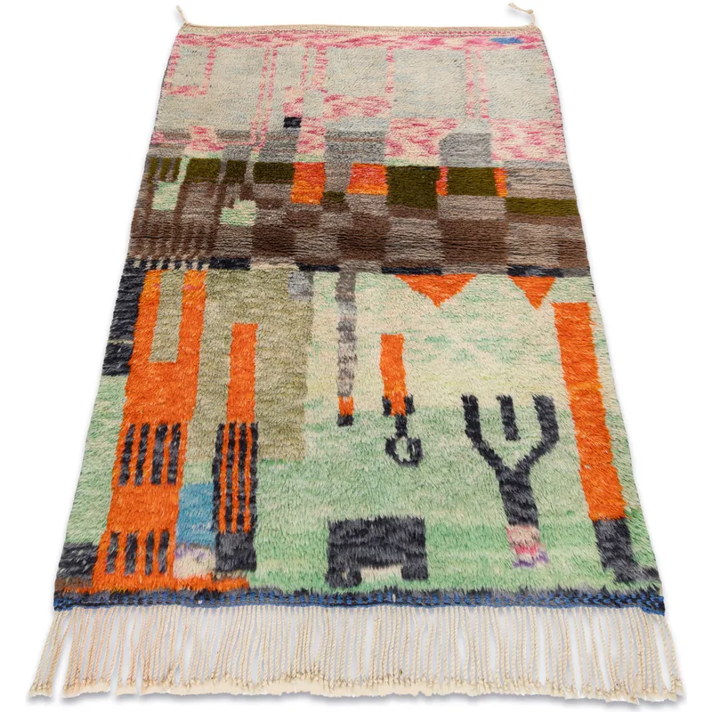 Χαλιά Rugsx Χαλί BERBER MR4296 Beni Mrirt χειροποί 110x150 cm