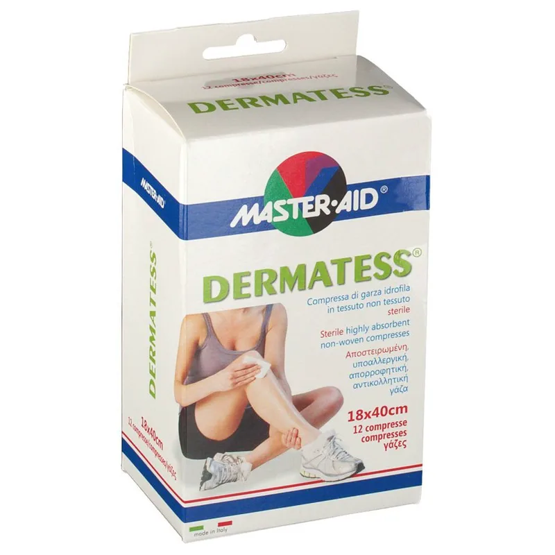 Master Aid Dermatess Αντικολλητικές Γάζες 18x40 12τεμ.