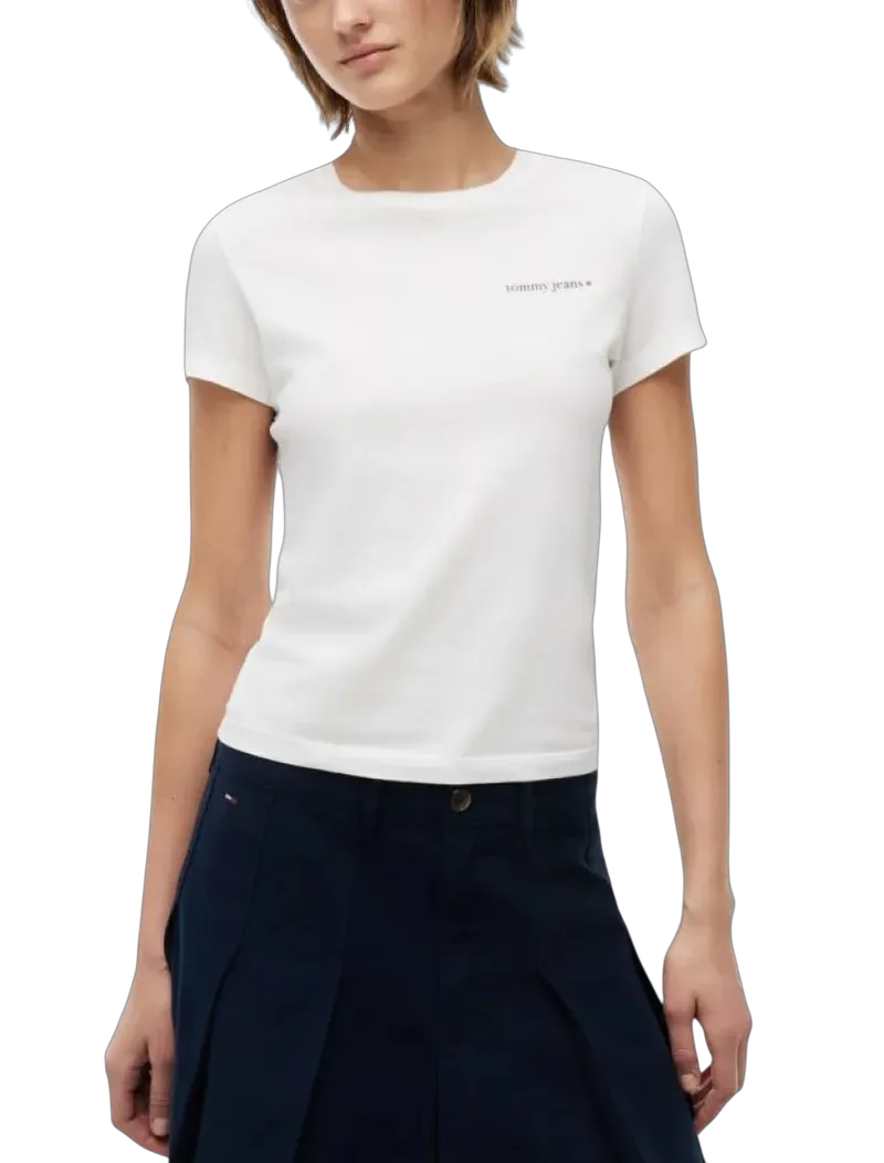 Γυναικείο Slim T-shirt Λευκό Tommy Jeans DW0DW23479-YBL