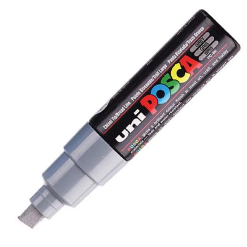 Μαρκαδόρος Posca PC-8K Πλακέ Grey 8.0mm Uni-Ball
