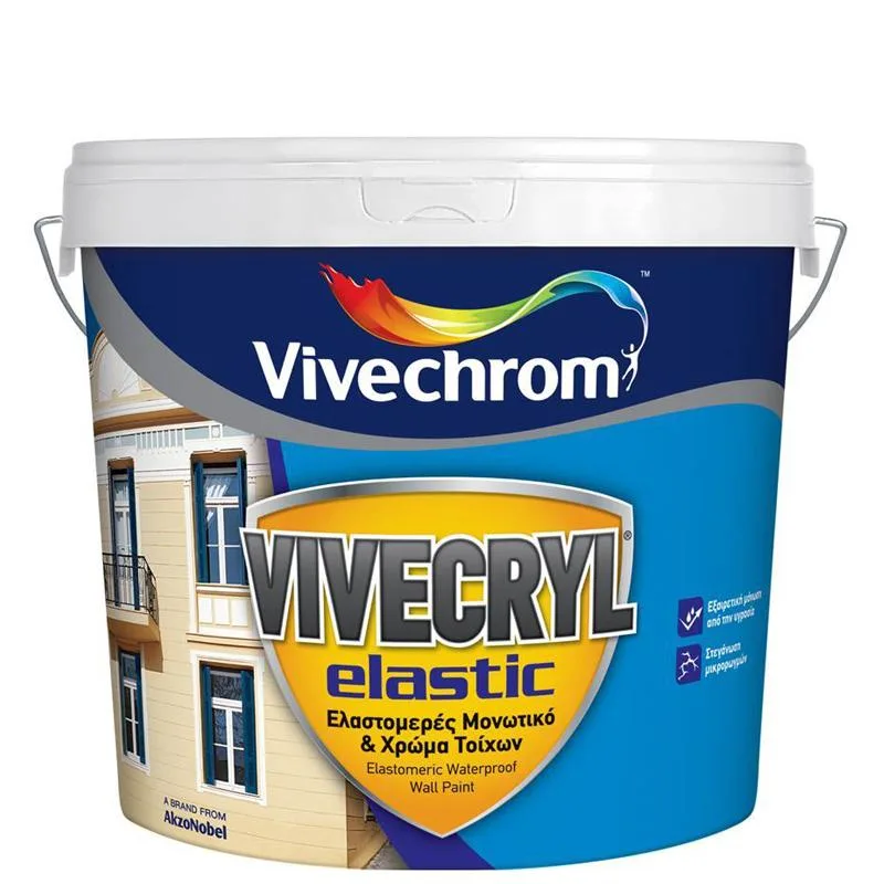 Ελαστομερές Ακρυλικό Μονωτικό Vivecryl Elastic 10lt