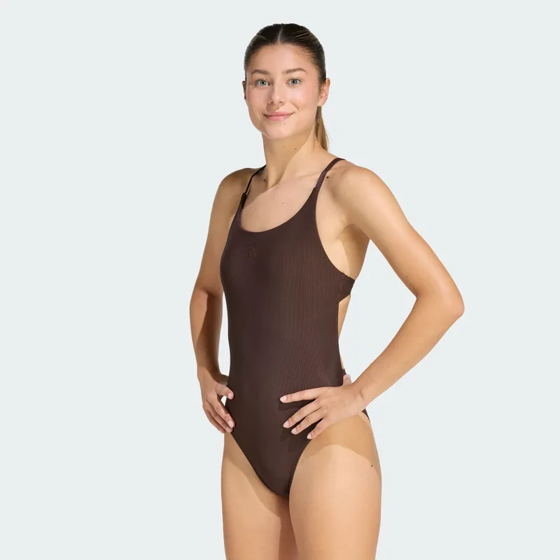 adidas W 3-Stripes High Neck 2-Way Straps Peachsoft Swims (9000259658_1469)