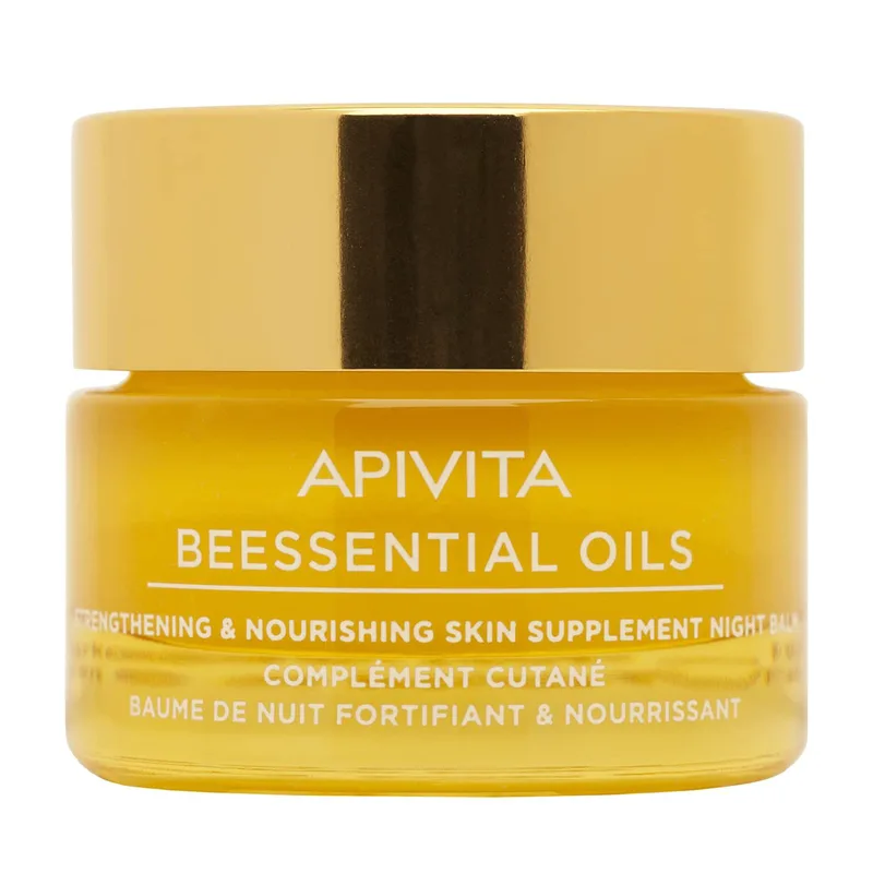 Apivita Beessential Oils Strengthening & Nourishing Skin Supplement Night Balm Βάλσαμο Προσώπου Νύχτας για Ενδυνάμωση - Θρέψη με Αιθέρια Έλαια Εσπεριδοειδών & Μελισσοκέρι 15ml