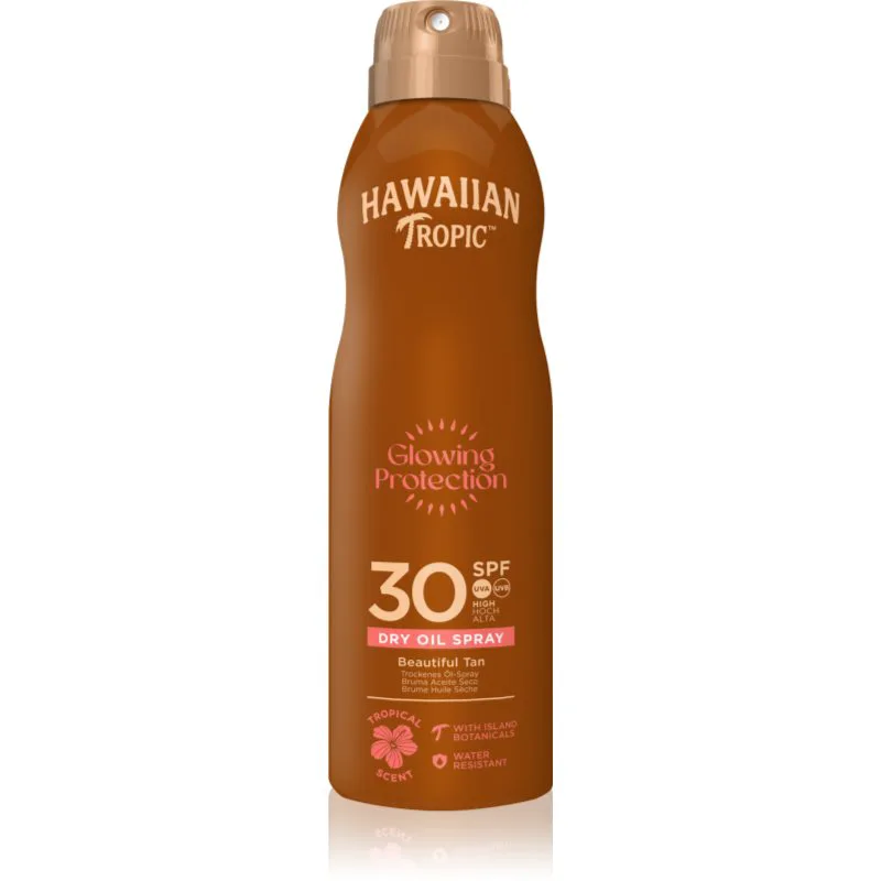 Hawaiian Tropic Glowing Protection Dry Oil Spray ξηρό αντηλιακό λάδι σε σπρέι SPF 30 180 ml