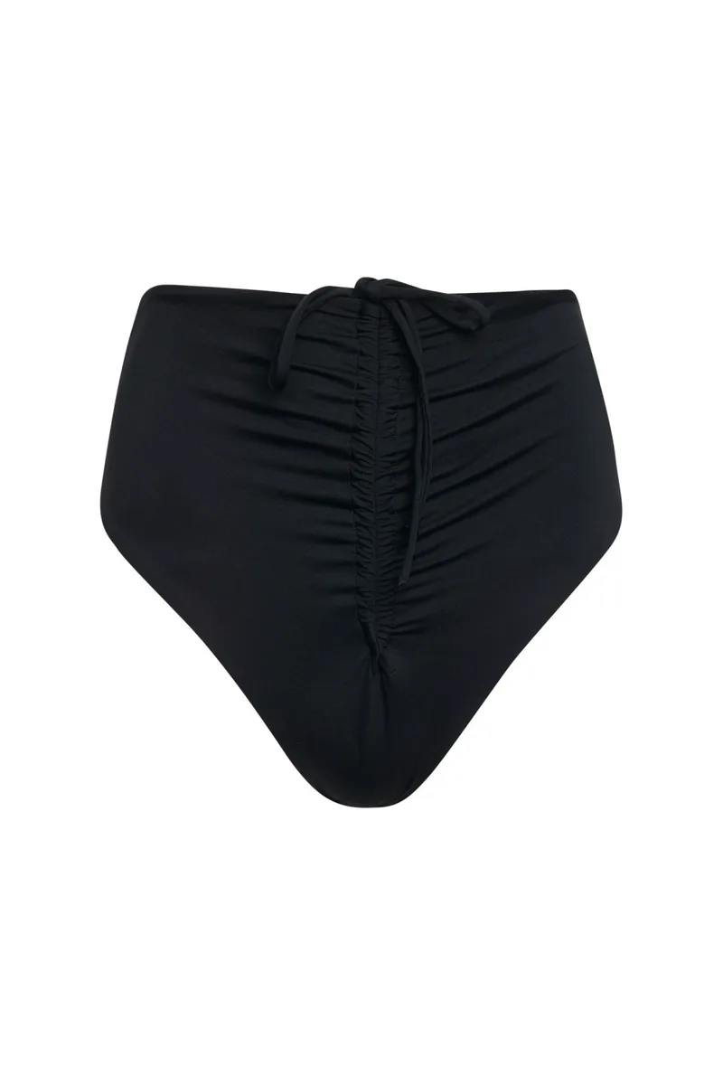 Blu4u Γυναικείο μαγιό bikini σλιπ κανονικής κάλυψης ψηλόμεσο με σούρα "Solids"-26365094-02