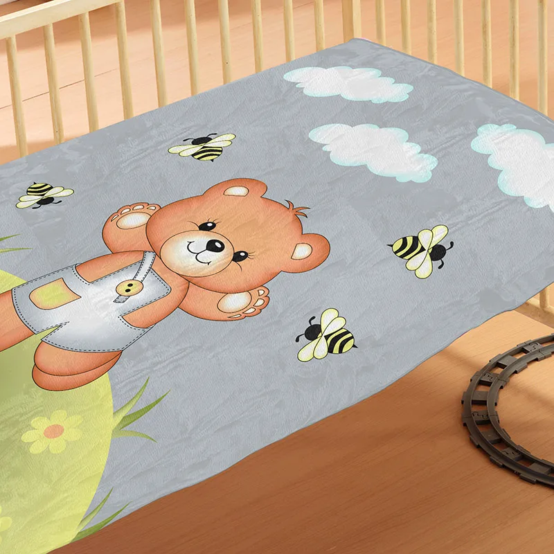 Κουβέρτα Βελουτέ Κούνιας 110X140 Dimcol Teddy Bear 03 (110x140)