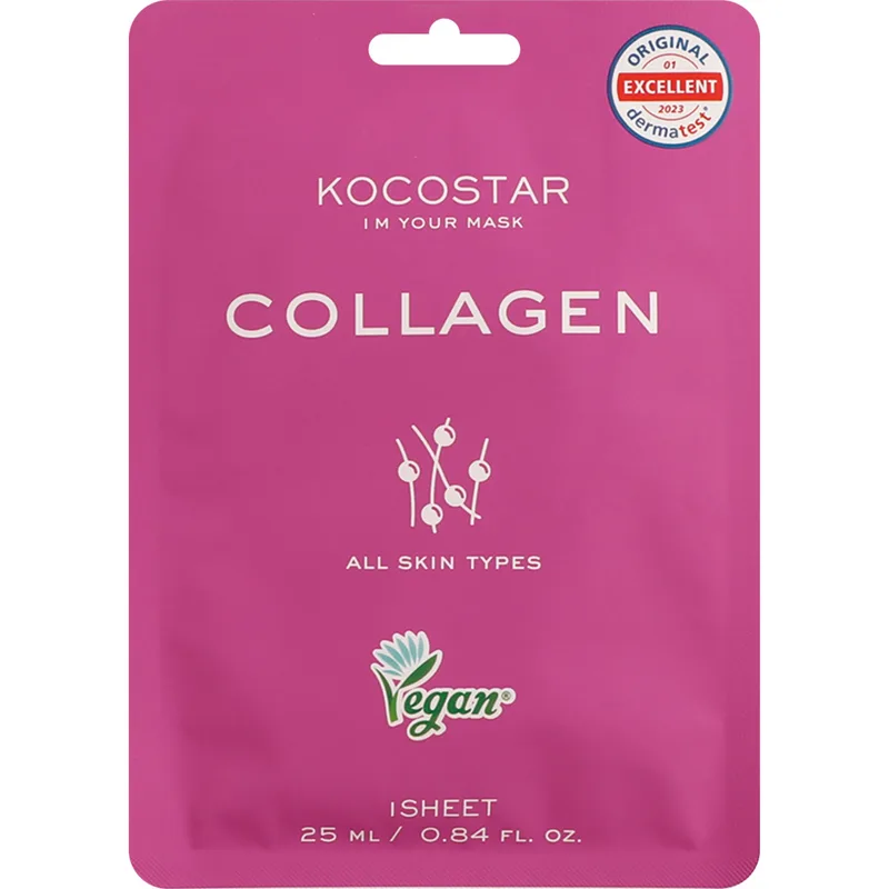 Kocostar Collagen Face Mask Κωδ 5600 Εμποτισμένη Μάσκα Αναζωογόνησης για Όλους τους Τύπους Δέρματος 1 Τεμάχιο