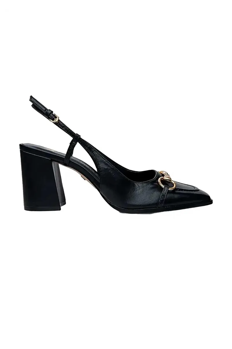 Carrano γυναικείες δερμάτινες γόβες slingback - E67410 Μαύρο