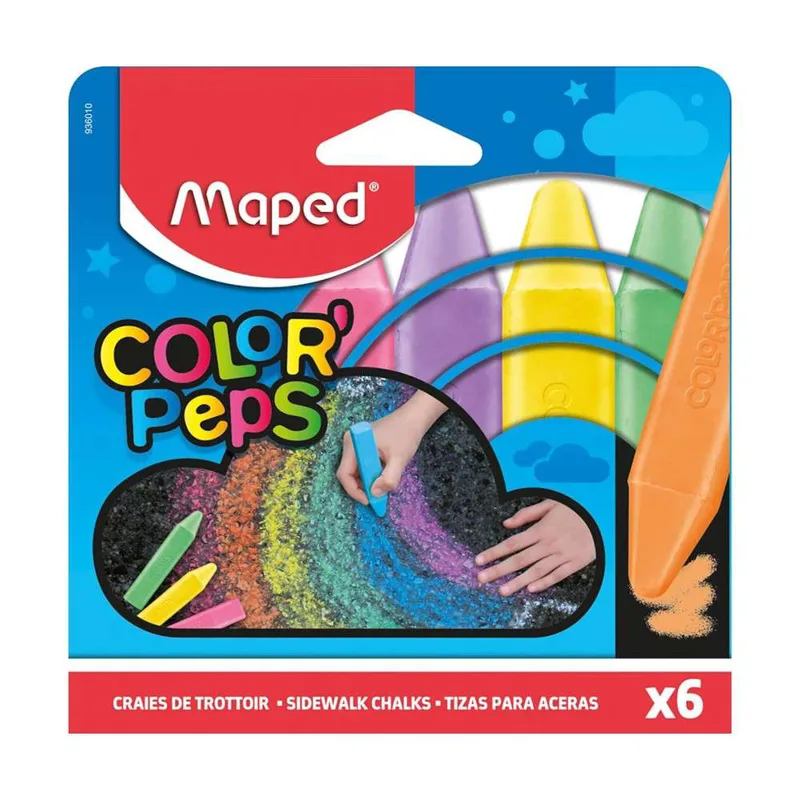Maped Κιμωλίες Πεζοδρομίου Color'Peps Χρωματιστές Πακέτο 6 Τεμαχίων