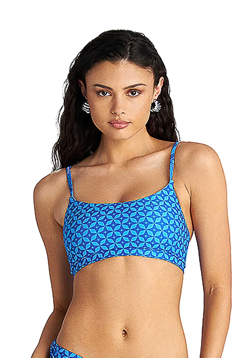 Blu4u γυναικείο μαγιό μπουστάκι top με ρυθμιζόμενες τιράντες "Blue Ikat"-26366585-25
