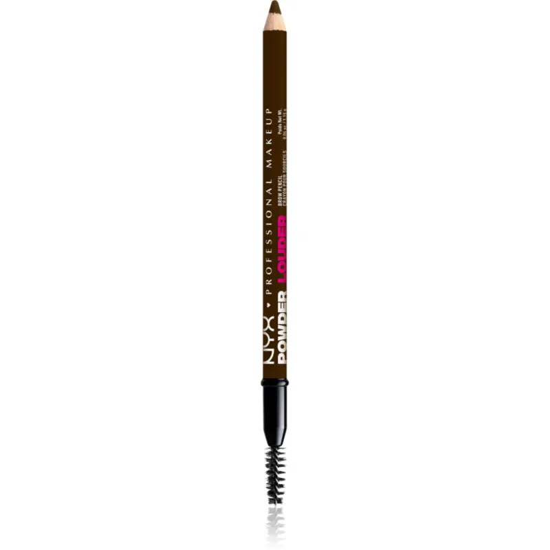 NYX Professional Makeup Powder Louder μολύβι για τα φρύδια με βούρτσα απόχρωση Ash Brown 1 τμχ