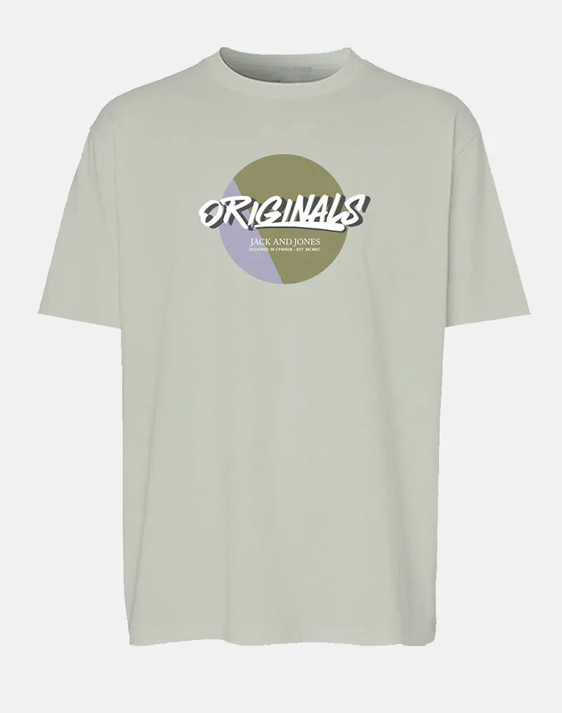 JACK&JONES JORVARENNA TEE SS CREW NECK FST 12277944-Celadon Tint MintGreen