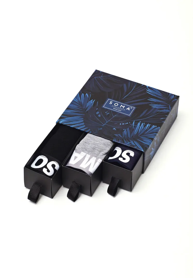 Boxer Soma ανδρικά σε κουτί Wild leaf 3τμχ BOXWILDLEAF