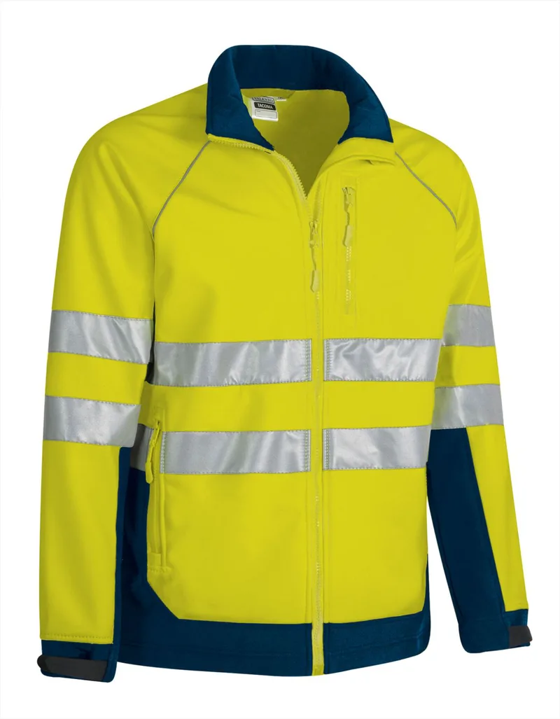 Μπουφάν Hi-Vis Softshell TACOMA Valento CQVATACAM Fluo Yellow-Orion Navy Blue