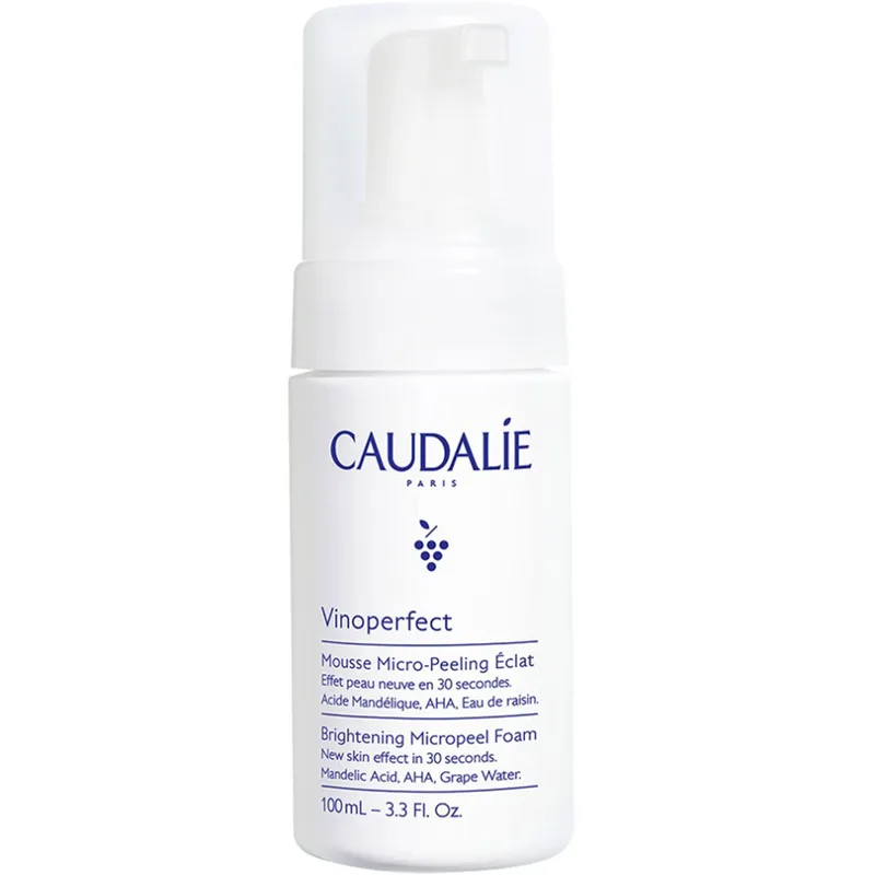 Caudalie Vinoperfect Brightening Micropeel Foam Απολεπιστικός Αφρός Καθαρισμού Προσώπου με AHA για πιο Φωτεινό & Καθαρό Δέρμα 100ml