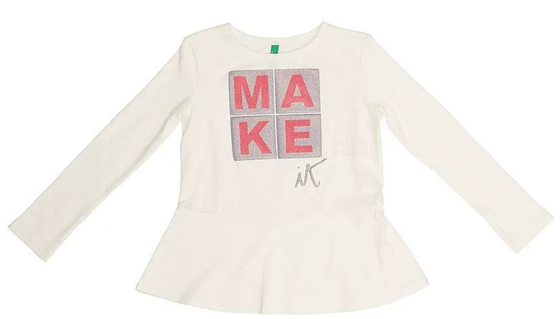 ΜΠΛΟΥΖΑ ΜΑΚΡΥΜΑΝΙΚΗ BENETTON FOUNDATION TK W ΛΕΥΚΟ (82 CM)-(1-2 ΕΤΩΝ)