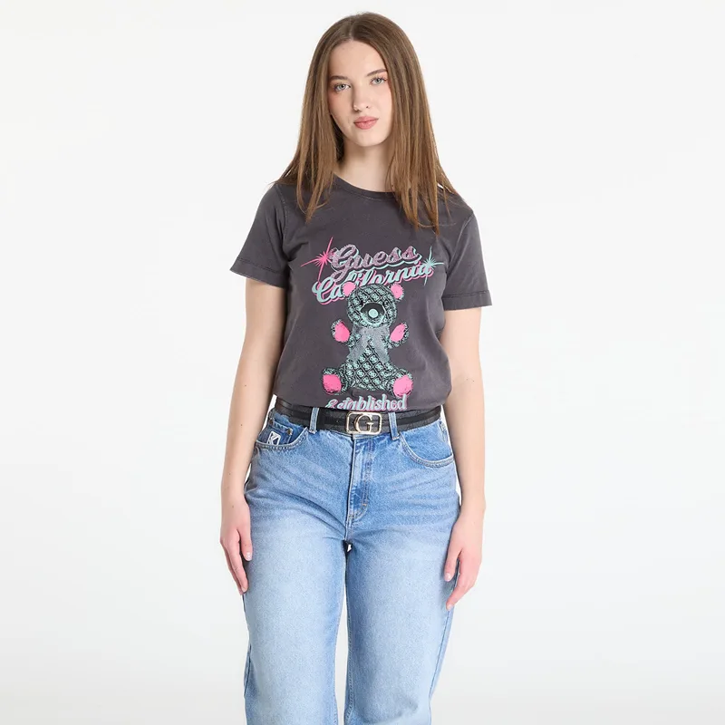 T-shirt GUESS Ss Cn Guess Bear Tee Jet Black Multi L