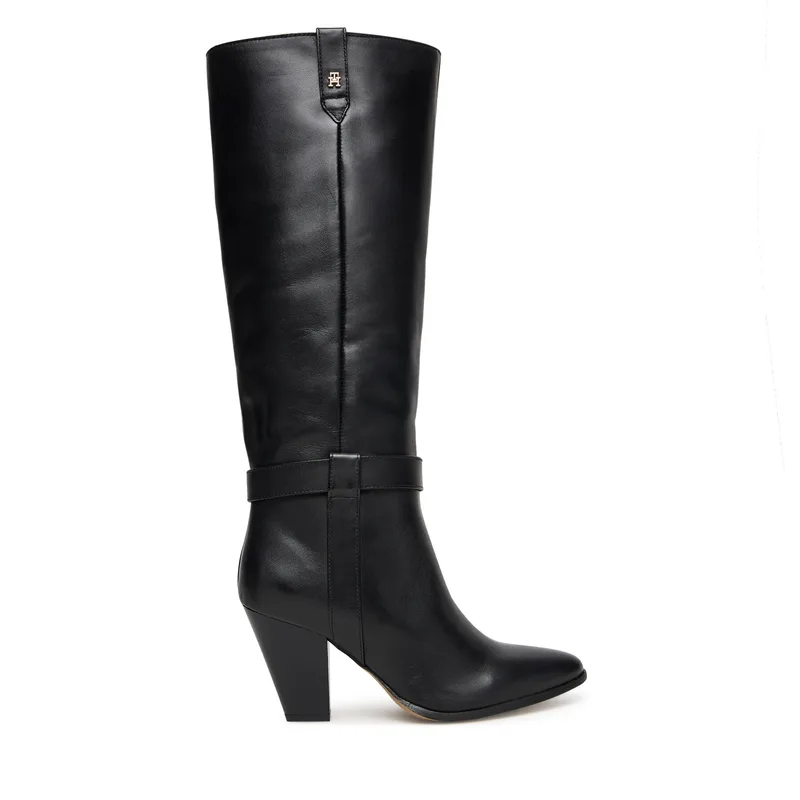 Μπότες Tommy Hilfiger T-Strap Pointy FW0FW08982 Μαύρο