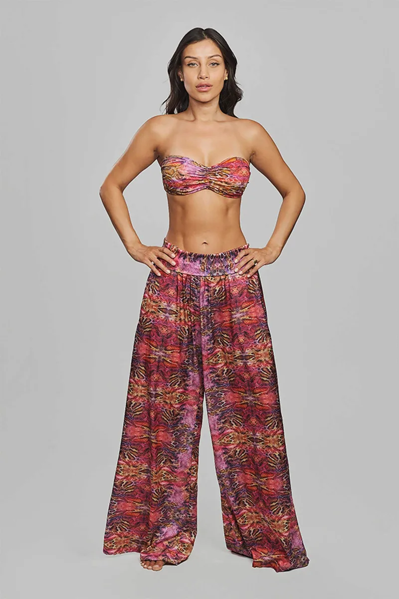Crool γυναικείο μαγιό μπικίνι τοπ strapless με all-over print Cup E - 26C1-B33-881E Μοβ