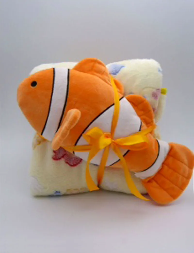 Σετ Βρεφική Κουβέρτα και Κουκλάκι Silk Fashion Clownfish 120x190